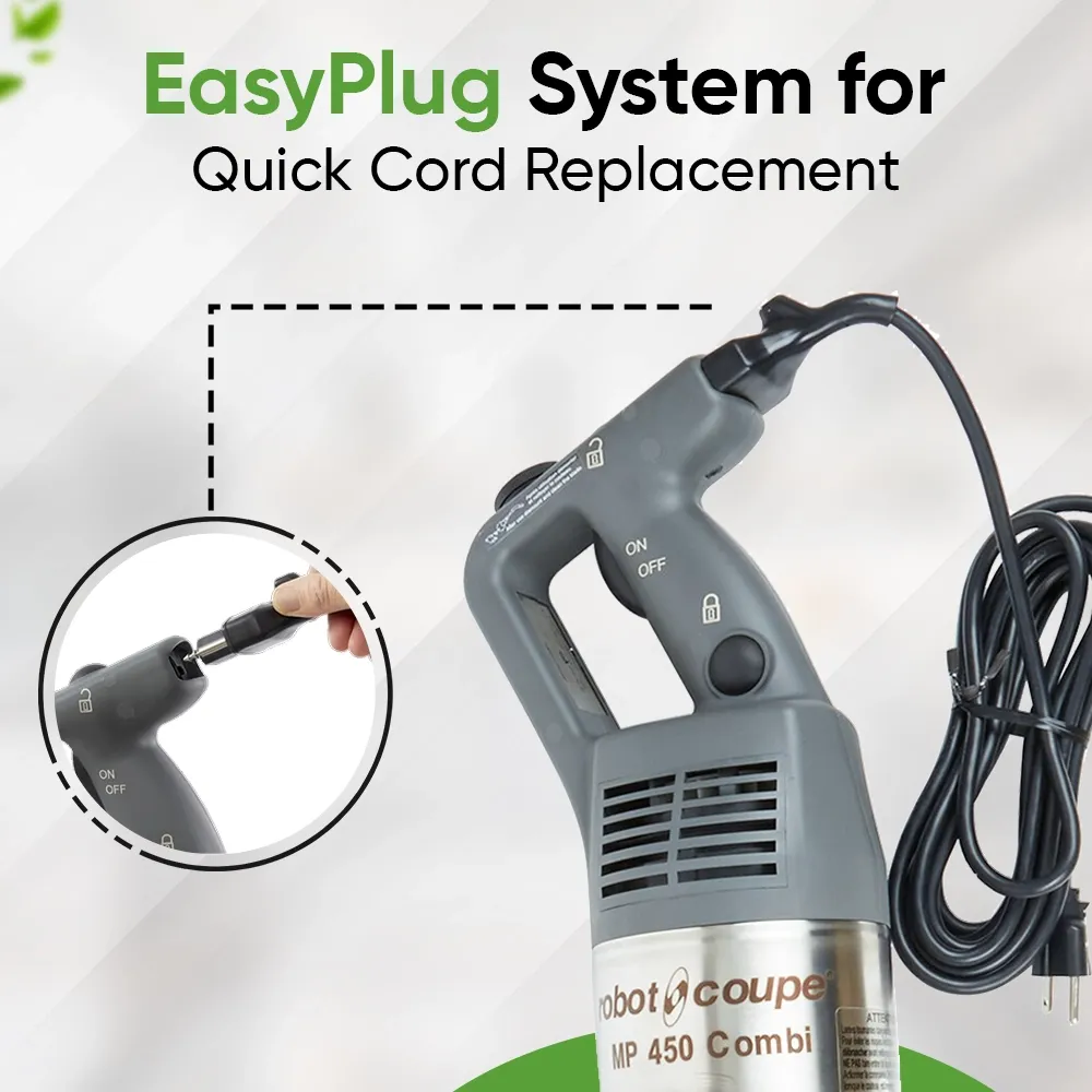 Robot Coupe combi turbo immersion blender with whisk and chopper attachments for versatile blending, chopping, and whisking in kitchens.