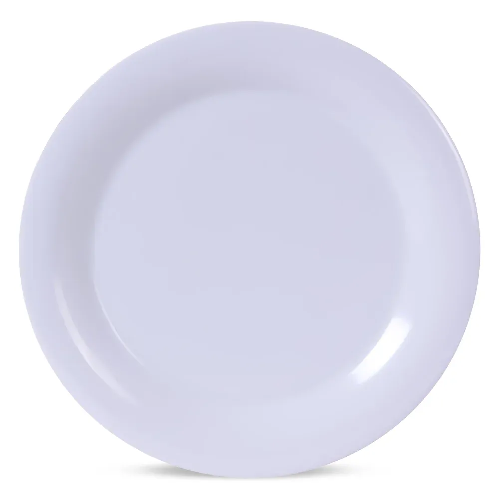 Yanco MS-109WT 9 Inch Narrow Rim Plate Dishwasher Safe Melamine White