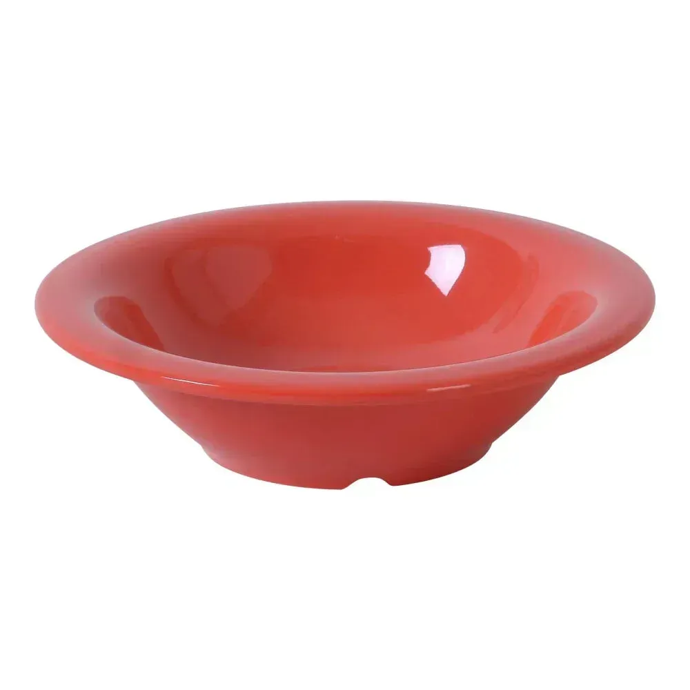 Orange-red Yanco China melamine salad bowl adds a bold pop of color to table settings for salads, pasta, or side dishes.