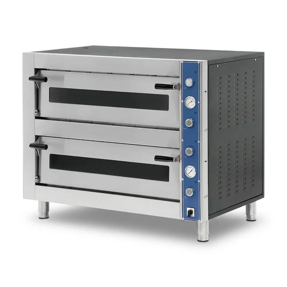 Pegasus MS38E-2 38" Electric Double Deck Countertop Pizza Oven with 27" x 27" Chamber, 15,000W, 208V, 3 Phase - Melstone Series