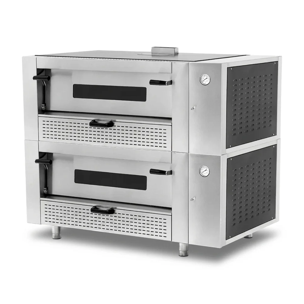 Pegasus MS56DG-2 56" Countertop Pizza Oven, Double Deck, Natural Gas, 36" x 36" Chamber, 150,000 BTU - Melstone Series