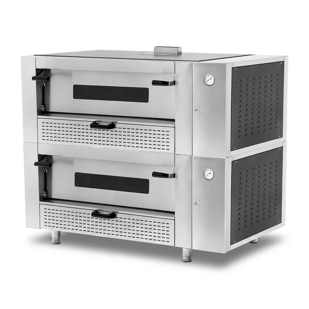 Pegasus MS56RG-2 56" Countertop Pizza Oven, Double Deck, Natural Gas, 36" x 24" Chamber, 110,000 BTU - Melstone Series