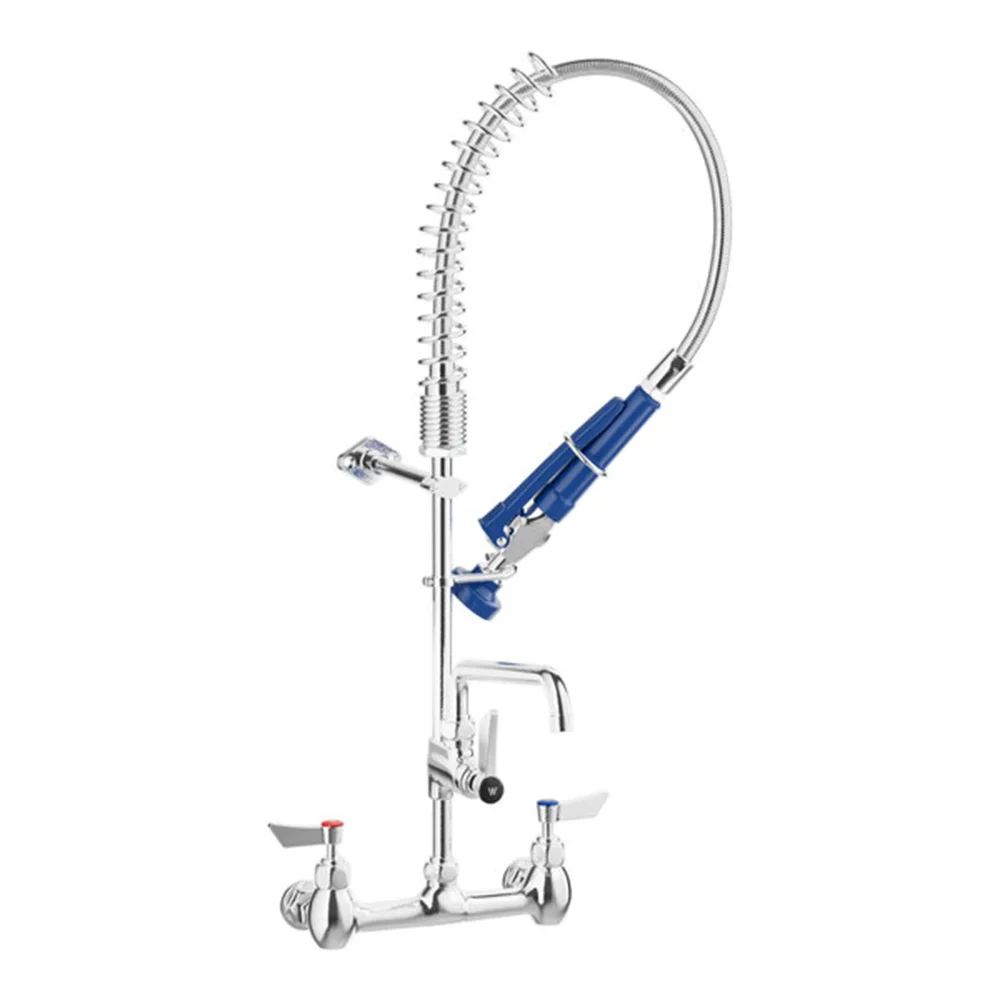 1.15 GPM Low Profile Wall-Mount Pre-Rinse Faucet with 8" Centers and 8" 2 GPM