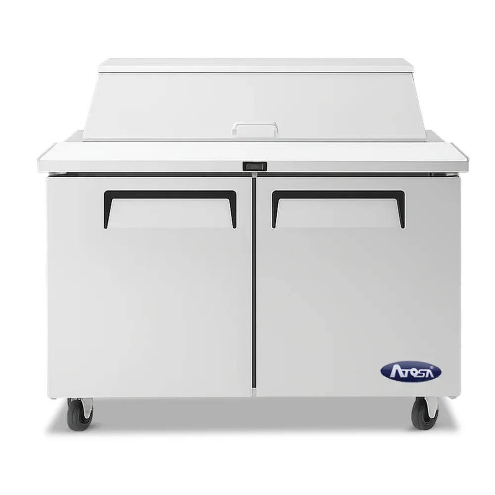 Atosa MSF8306GR 48.2" Mega Top Sandwich Prep Table, 18 Pans 7.2 Cu.Ft