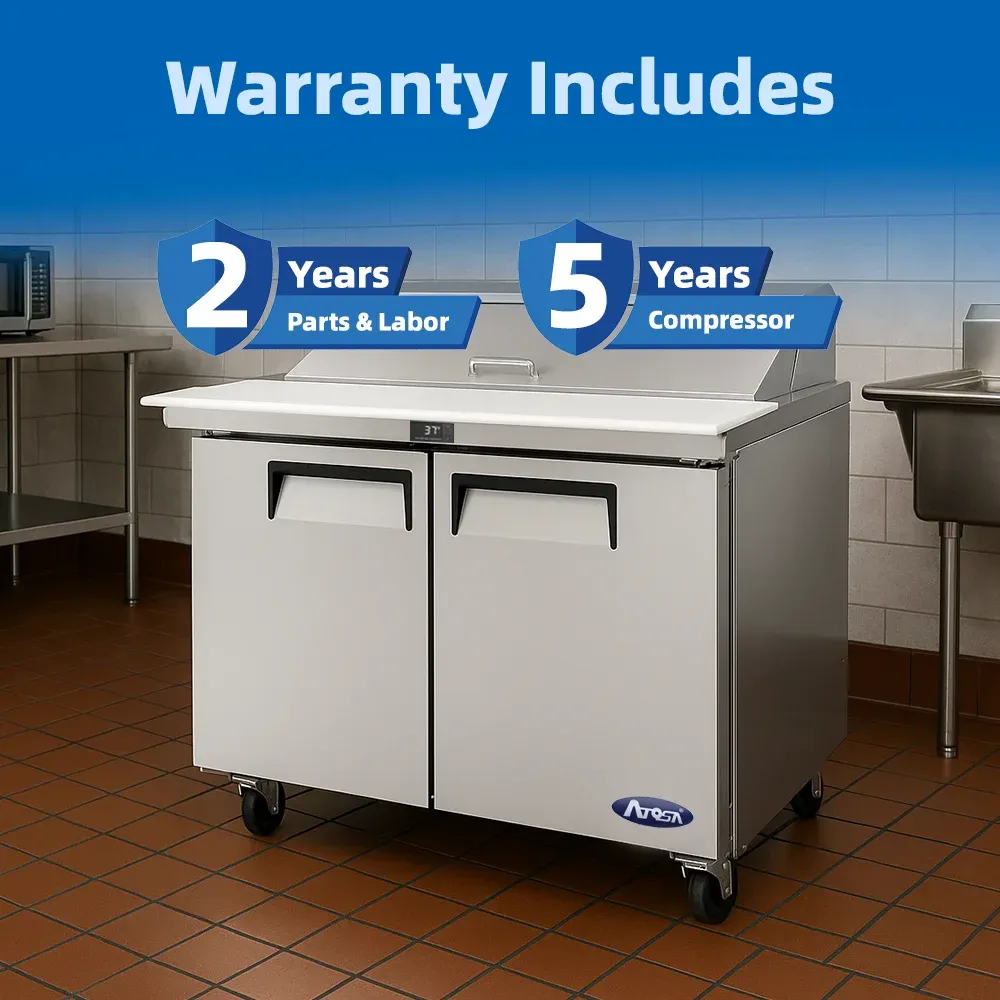 Atosa MSF8306GR 48.2" Mega Top Sandwich Prep Table, 18 Pans 7.2 Cu.Ft