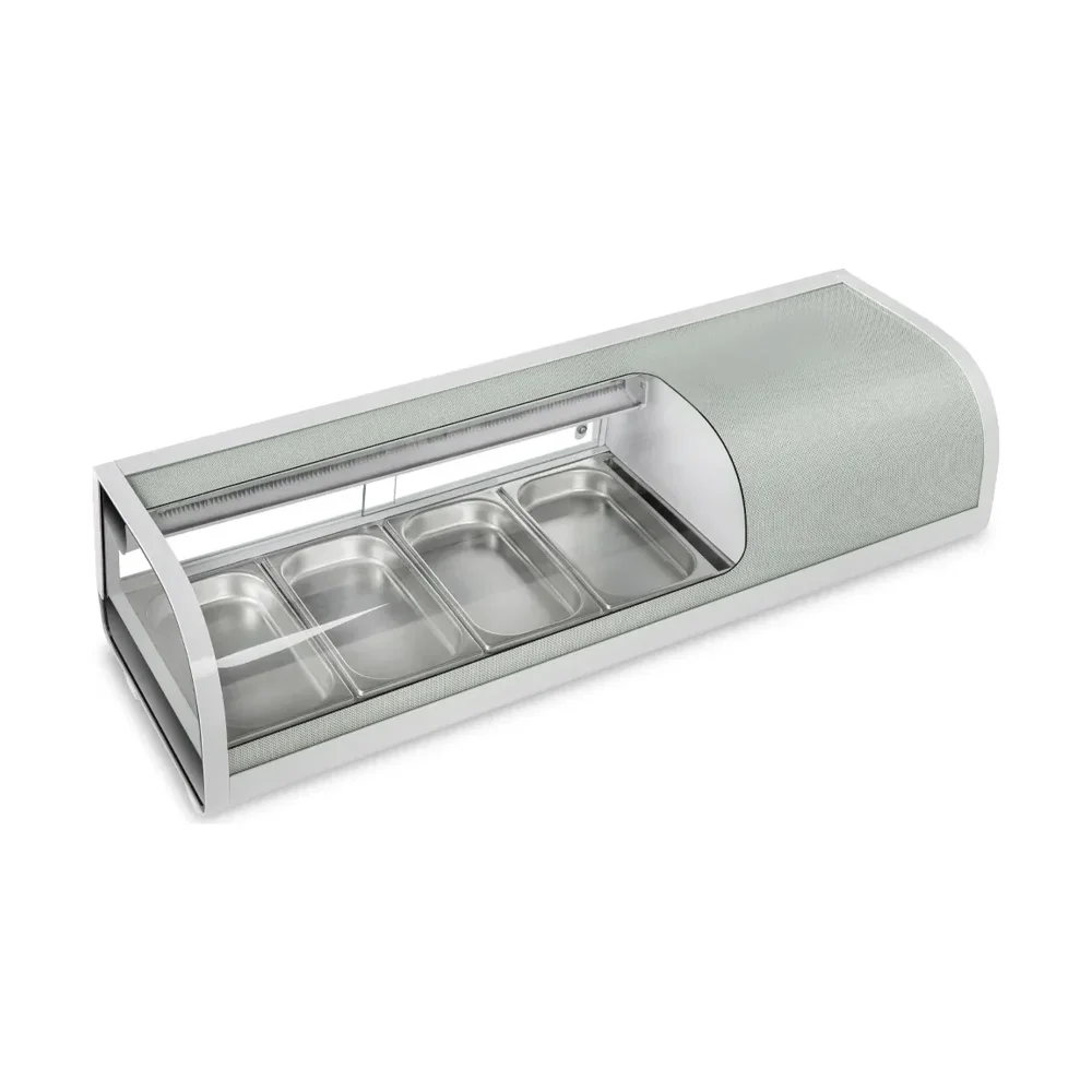 Marchia 46" Refrigerated Sushi Display Case with (4) 1/3 Pans, 110V, 1 Year Warranty