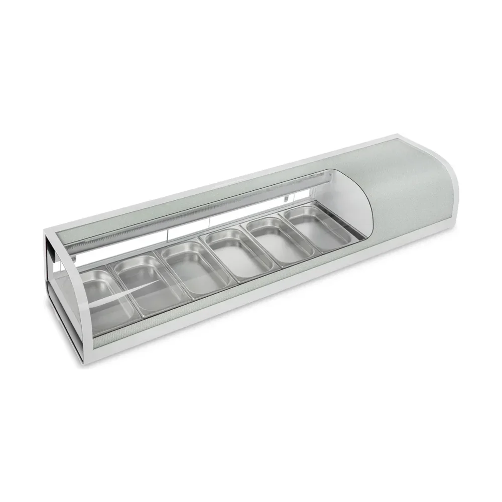 Marchia 60" Refrigerated Sushi Display Case with (6) 1/3 Pans, 110V, 1 Year Warranty