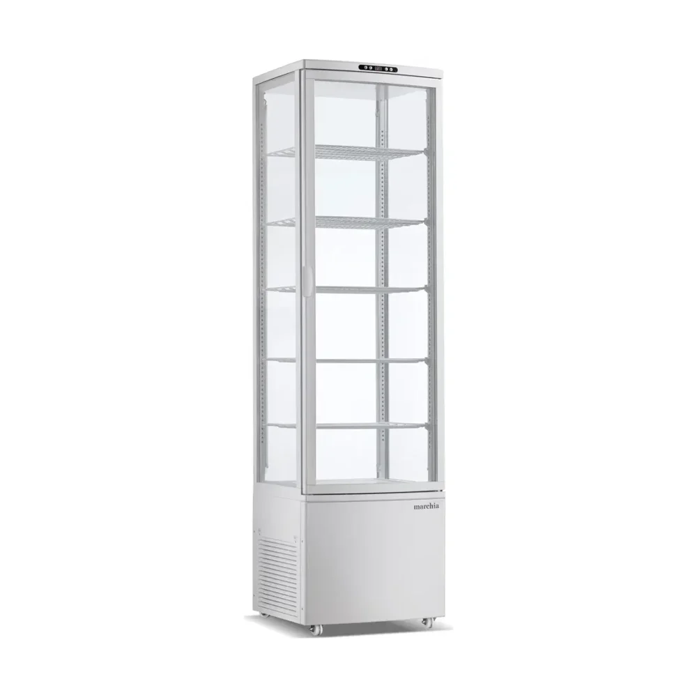 Marchia 20" Vertical Standing Refrigerated Cake Display Case, Silver, 110V
