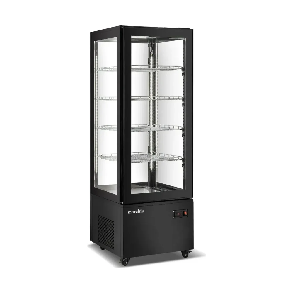 Marchia 26" Vertical Standing Refrigerated Cake Display Case, Black, 110V