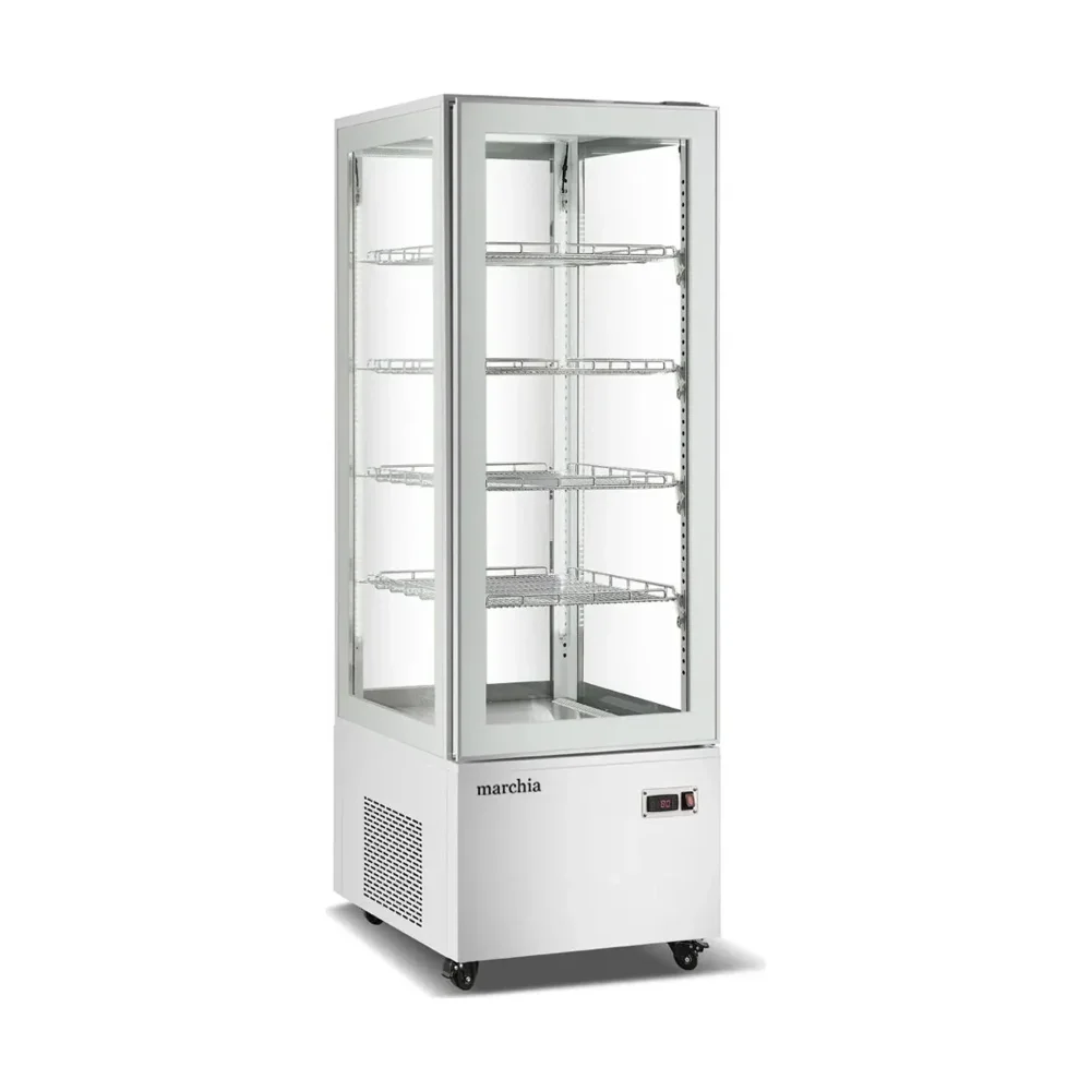 Marchia 26" Vertical Standing Refrigerated Cake Display Case, White, 110V