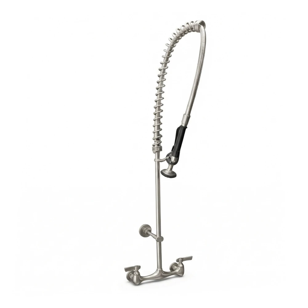 Serv-Ware 8" Heavy Duty Pre-Rinse Faucet Assembly with 12" Faucet