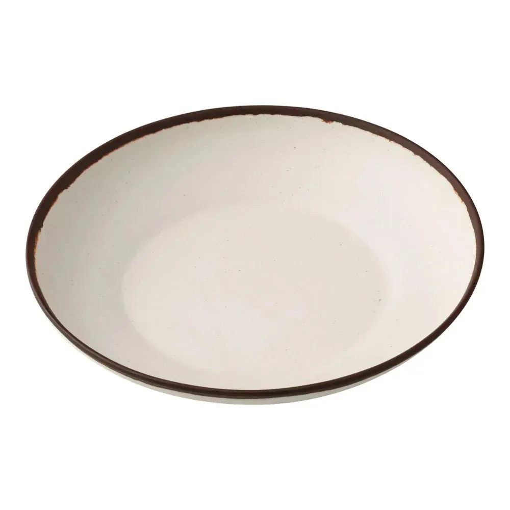 Yanco China white melamine salad or soup bowl with smooth interior, deep sides, and strong design, perfect for soups, salads, or noodles.