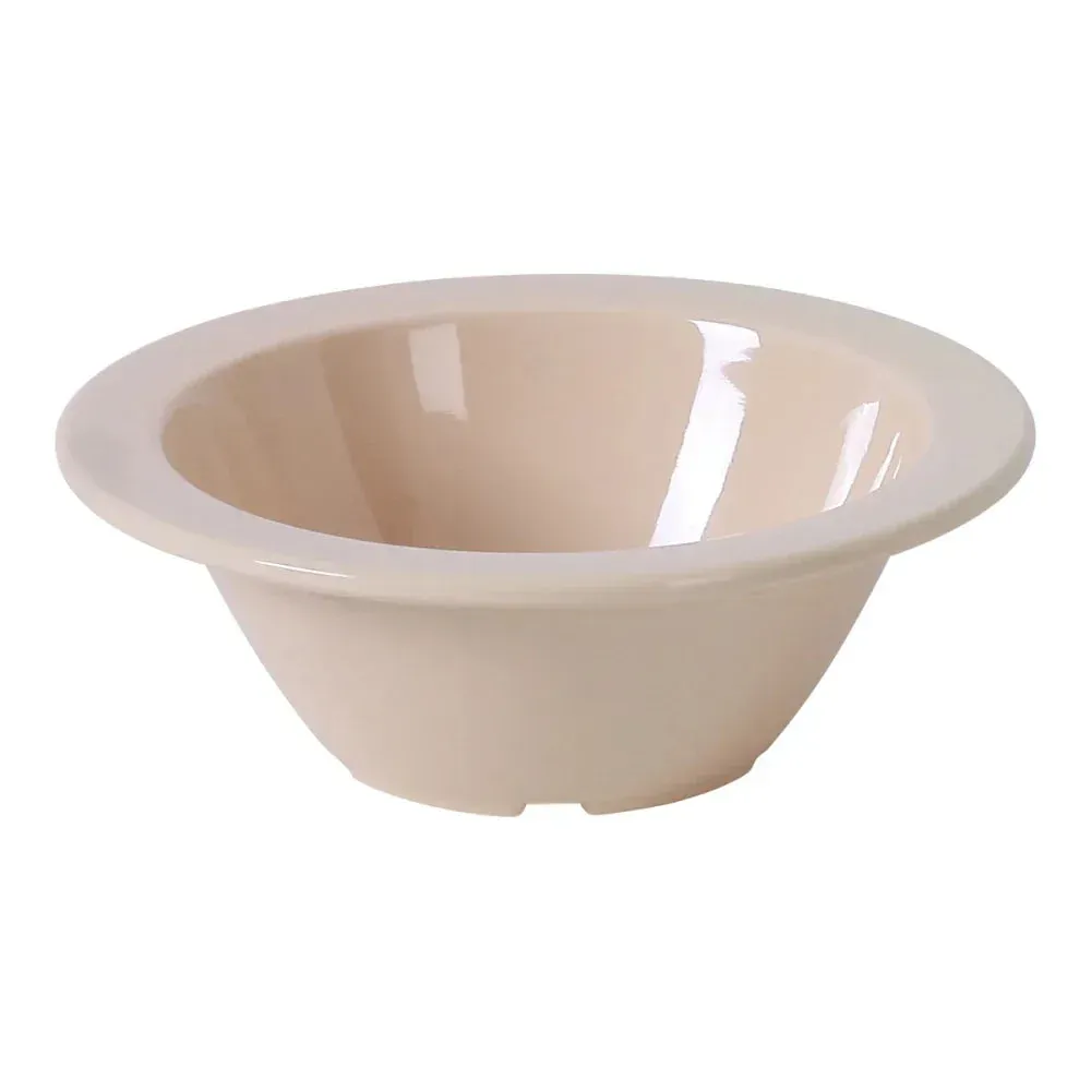 Yanco China tan melamine fruit bowl sophisticated neutral tone, great for fruits, salads, or side dishes in professional dining establishments