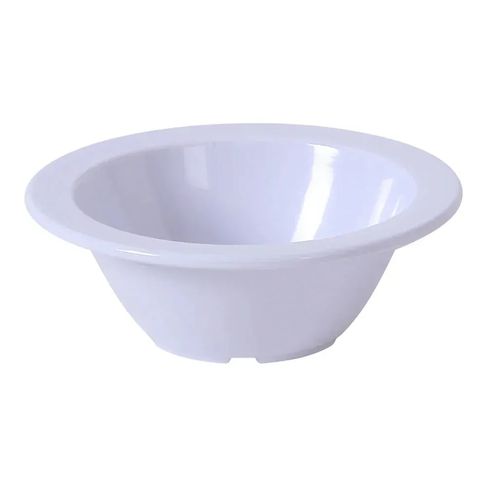 Yanco China white melamine fruit bowl classic design, versatile for serving fresh fruits or desserts in restaurants, hotels, and catering events