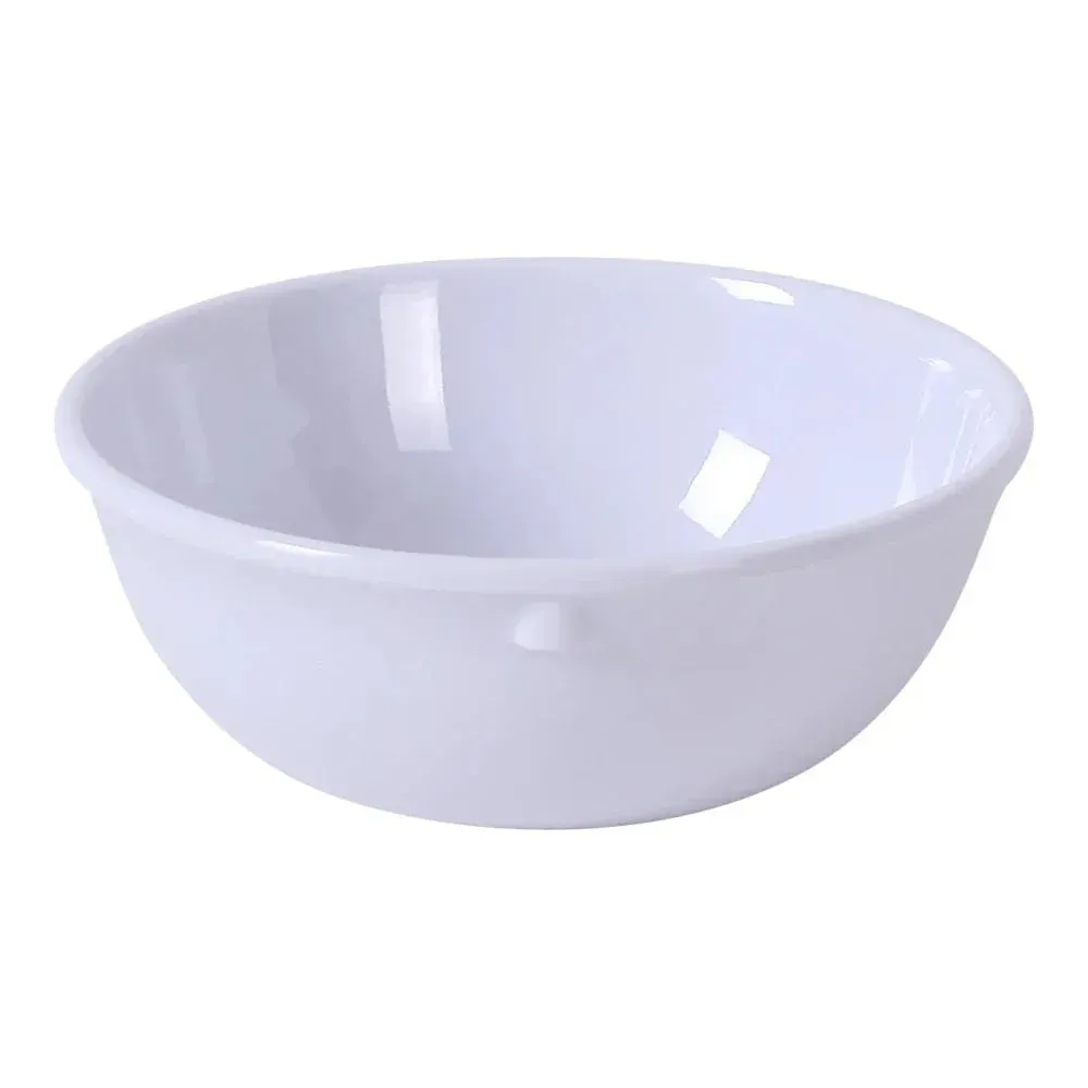 Yanco China white melamine nappie bowl, suited for salads or desserts in restaurants, chip- and stain-resistant, ensuring long-term durability.