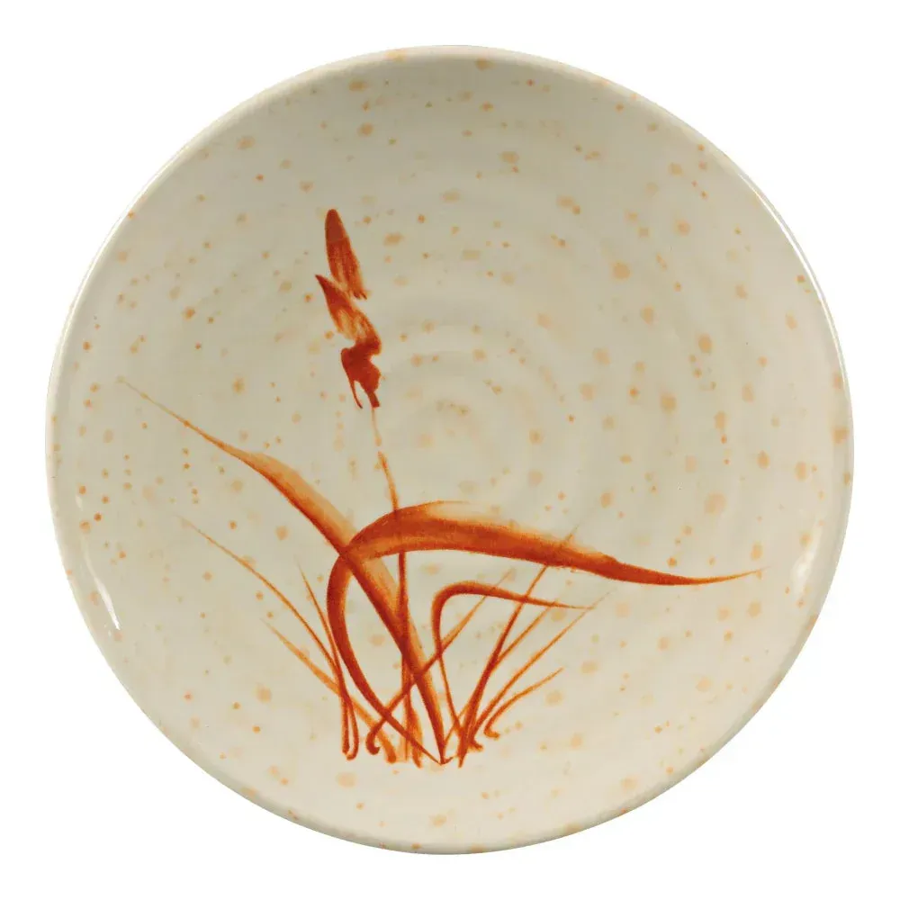 Large gold round melamine plate from Yanco China, perfect for mains or desserts, an elegant, durable, and stackable serving piece.