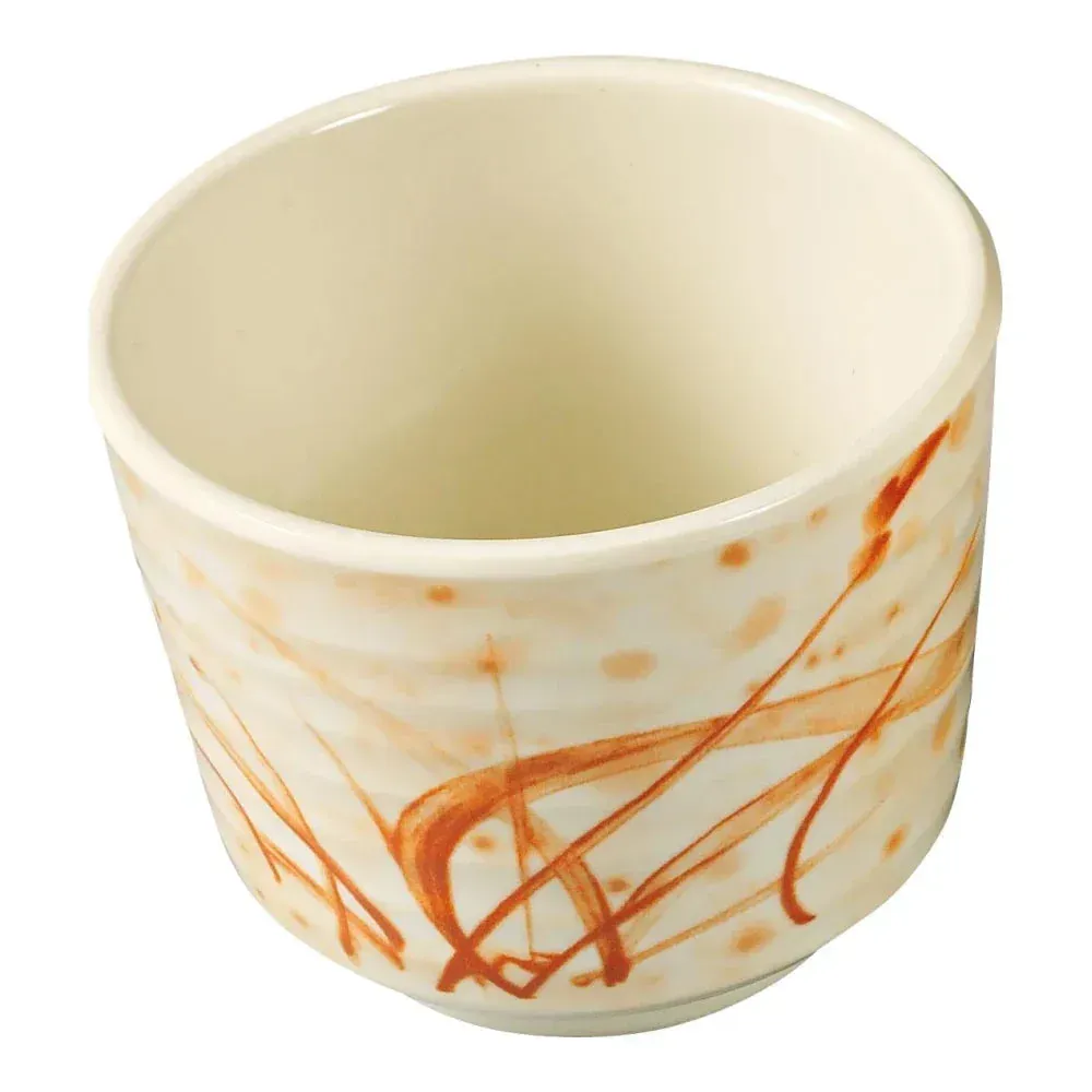 Yanco China Orchis tea cup in smooth white melamine features a refined shape for upscale presentation, durable for tea houses, banquet, and daily use.