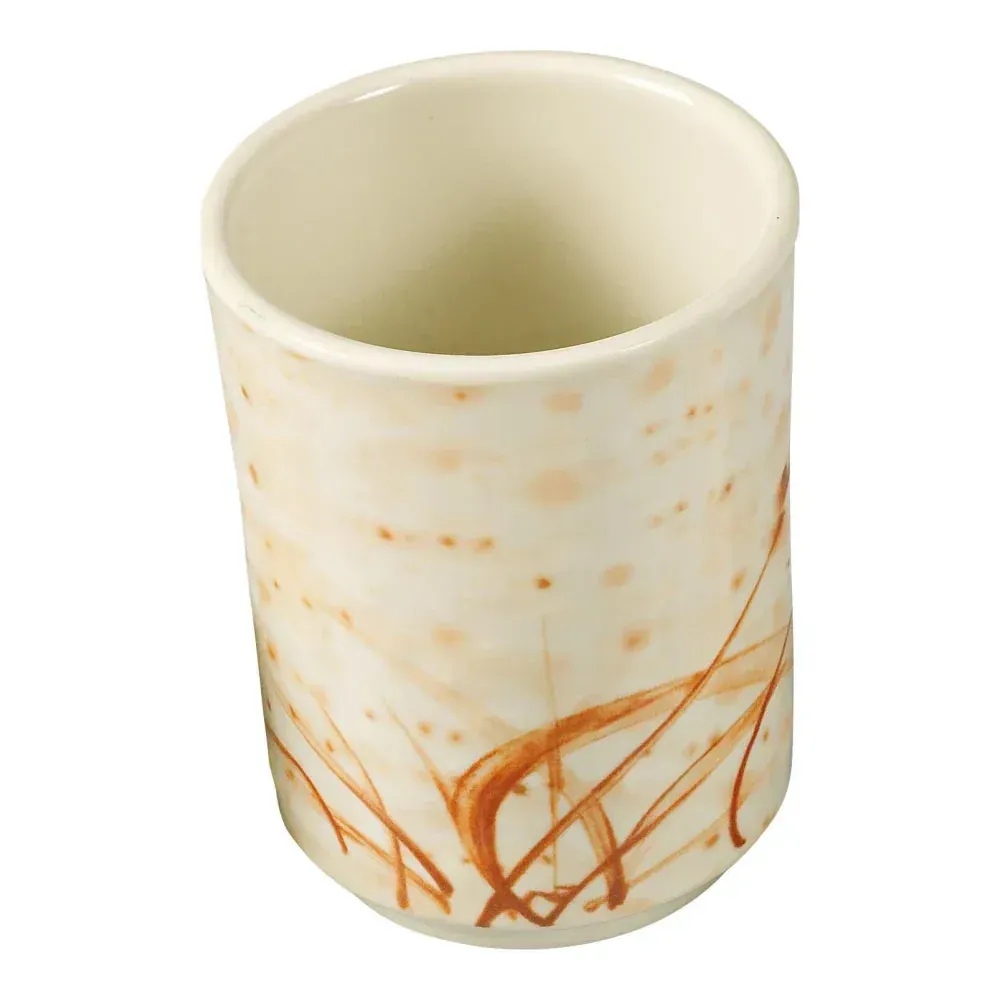 Yanco China Orchis tea cup in smooth white melamine, refined lines, durable for commercial use, perfect for upscale tea service and restaurants.