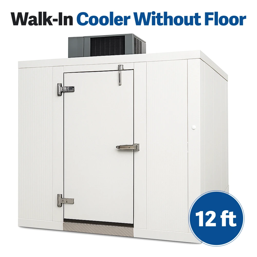 PolarBox Series 12' x 30' Quick Ship Floorless Walk-In Cooler with Top Mounted Refrigeration