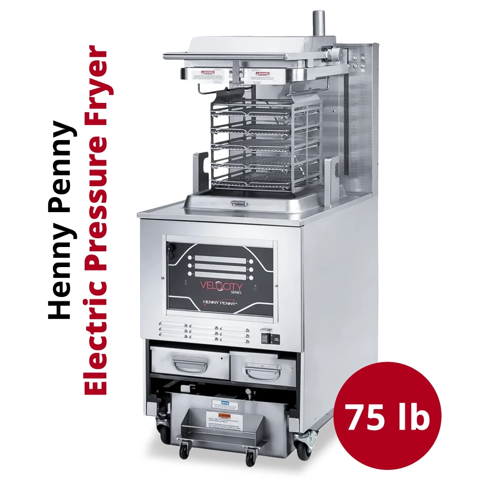 Henny Penny PXE100.09 24" Velocity Series 8-Head Electric Pressure Fryer, 75 lb Vat, 240V, 3 Phase