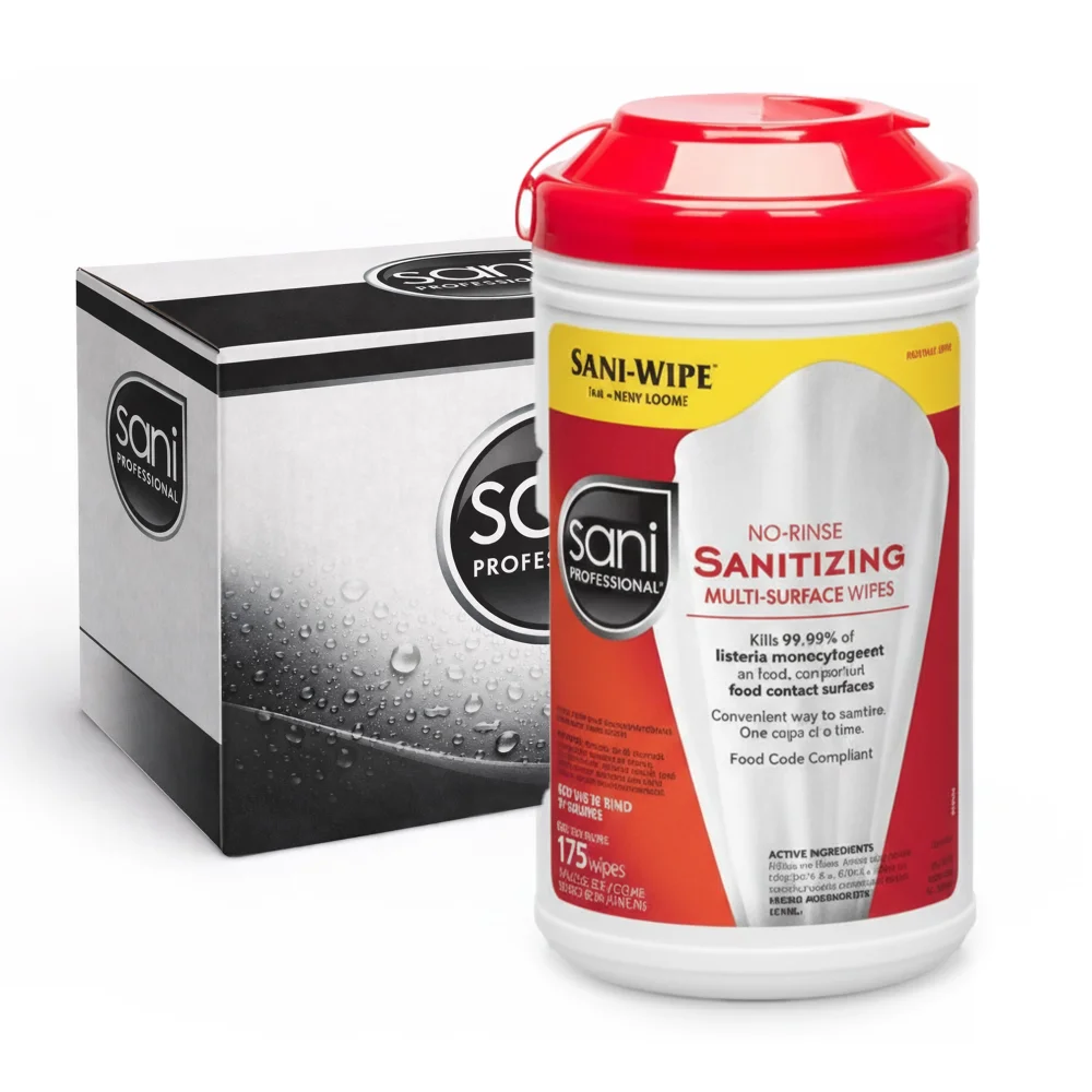 Sani Professional No Rinse Sanitizing Wipes, XL, 7.75" x 9", 570 Wipes/Case