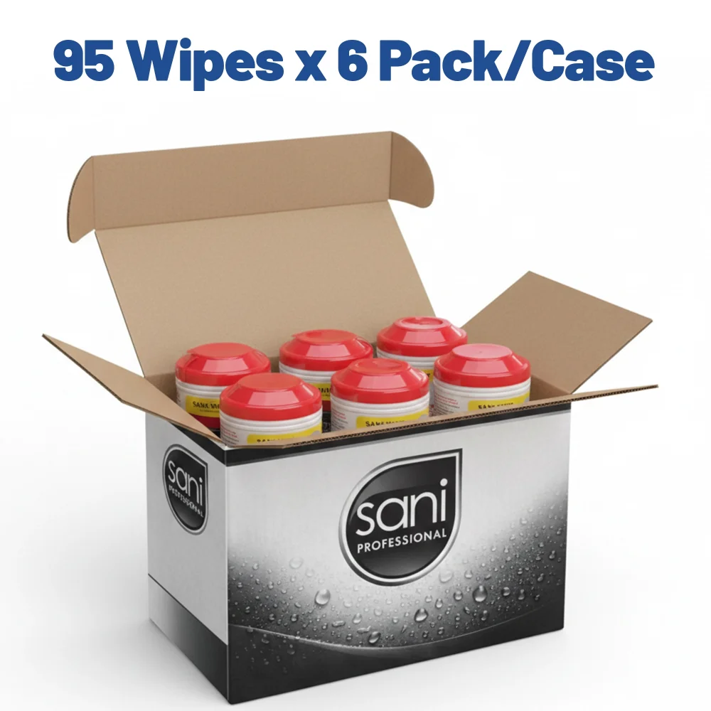 Sani Professional No Rinse Sanitizing Wipes, XL, 7.75" x 9", 570 Wipes/Case