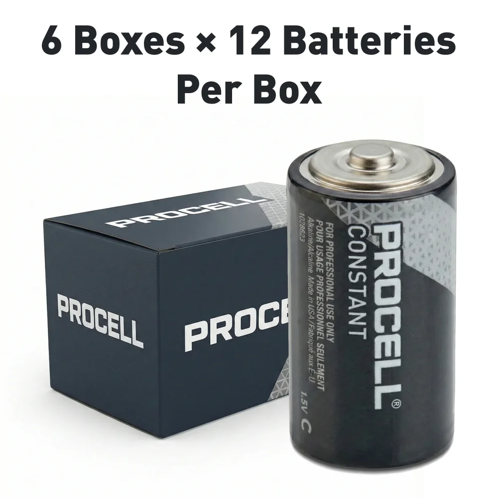 Procell PC1300 Constant Alkaline Batteries, D Size, 1.5V, 72/Case