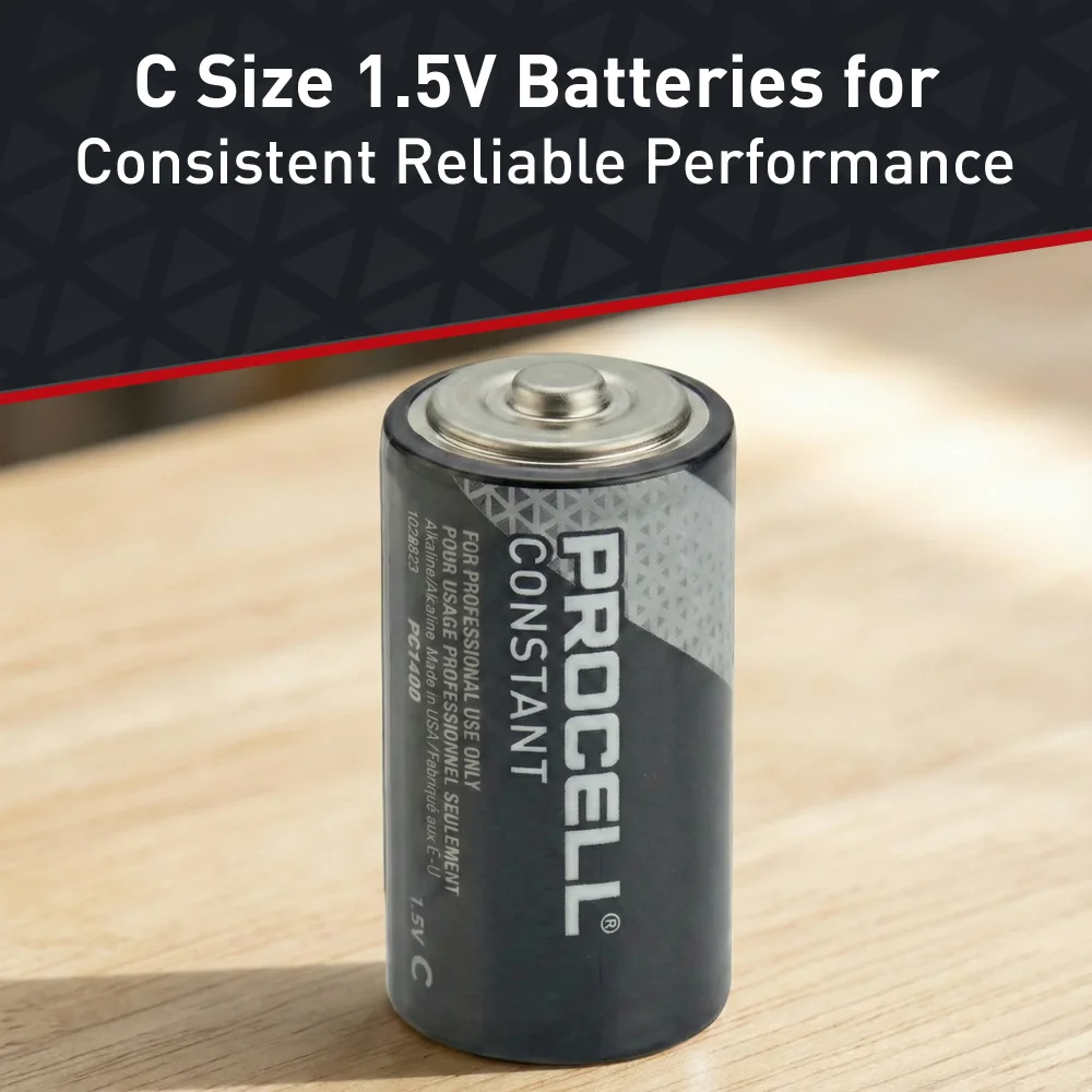 Procell PC1400 Constant C Size 1.5V Alkaline Batteries, 72/Case
