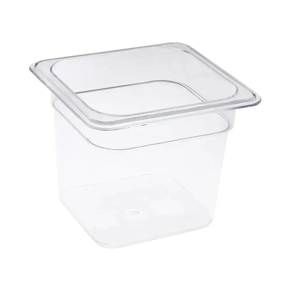 CAC China deep sixth-size food pan offers compact ingredient storage, ideal for organizing smaller portions in busy hotel kitchen setups.