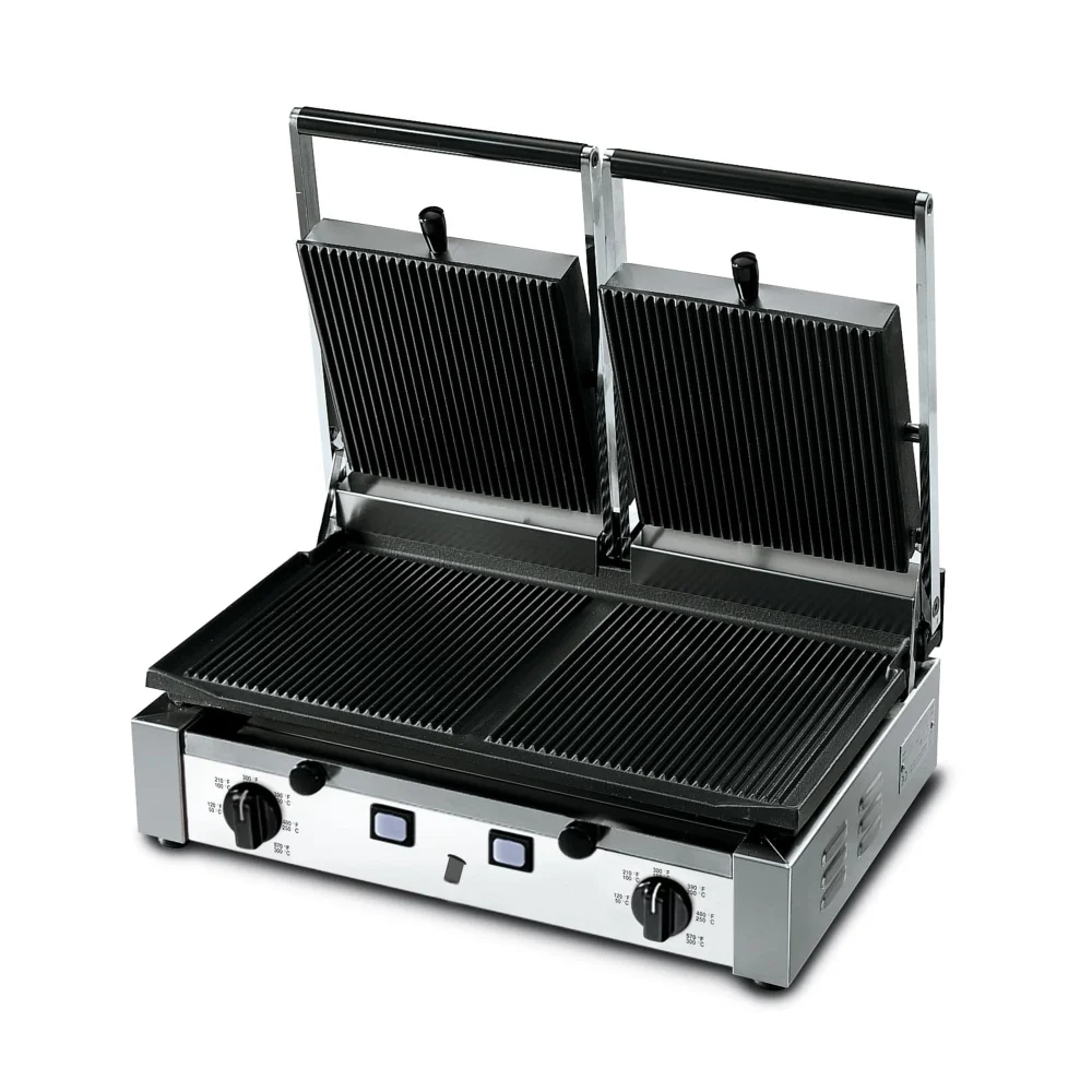 PrepMaster Series Commercial Electric Panini Grill With Flat On All Sides, 10 x 20" Cooking Surface, 3000W, 208-240V