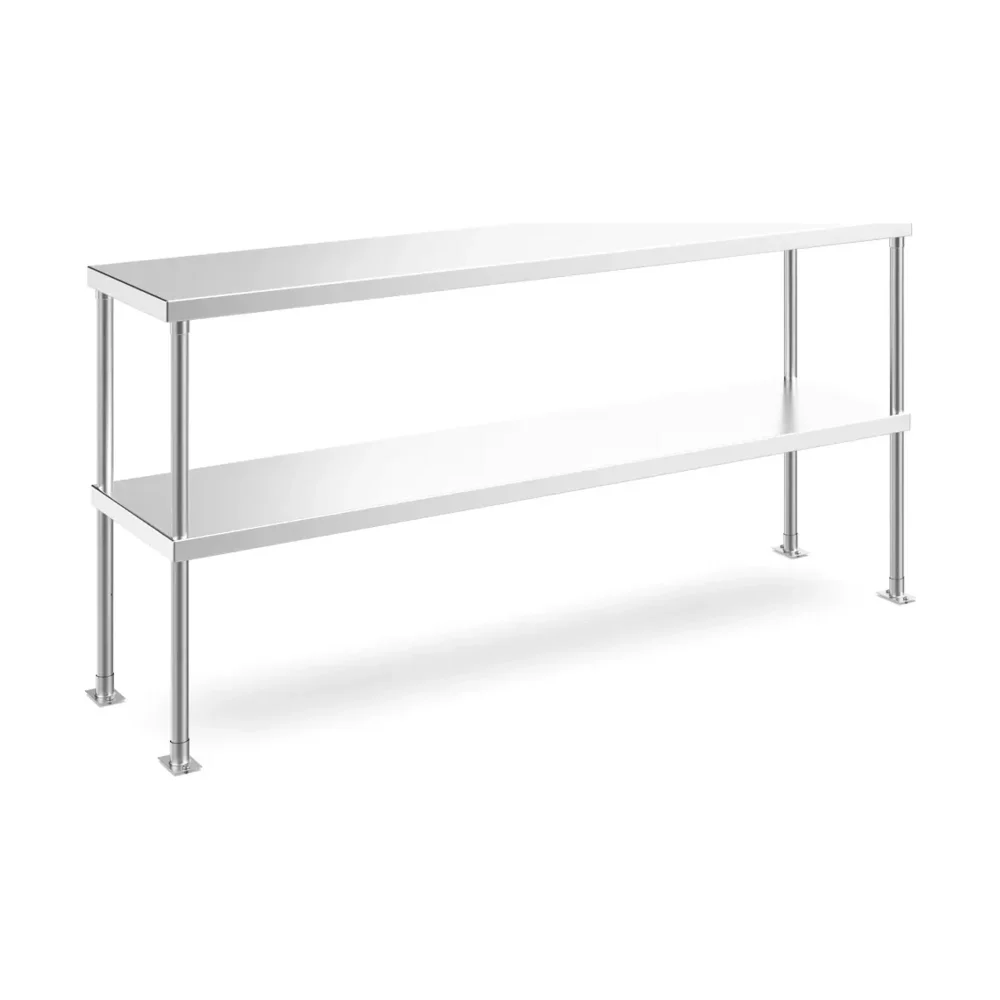 Prepline 14" x 60" x 32"H Stainless Steel Double Deck Overshelf