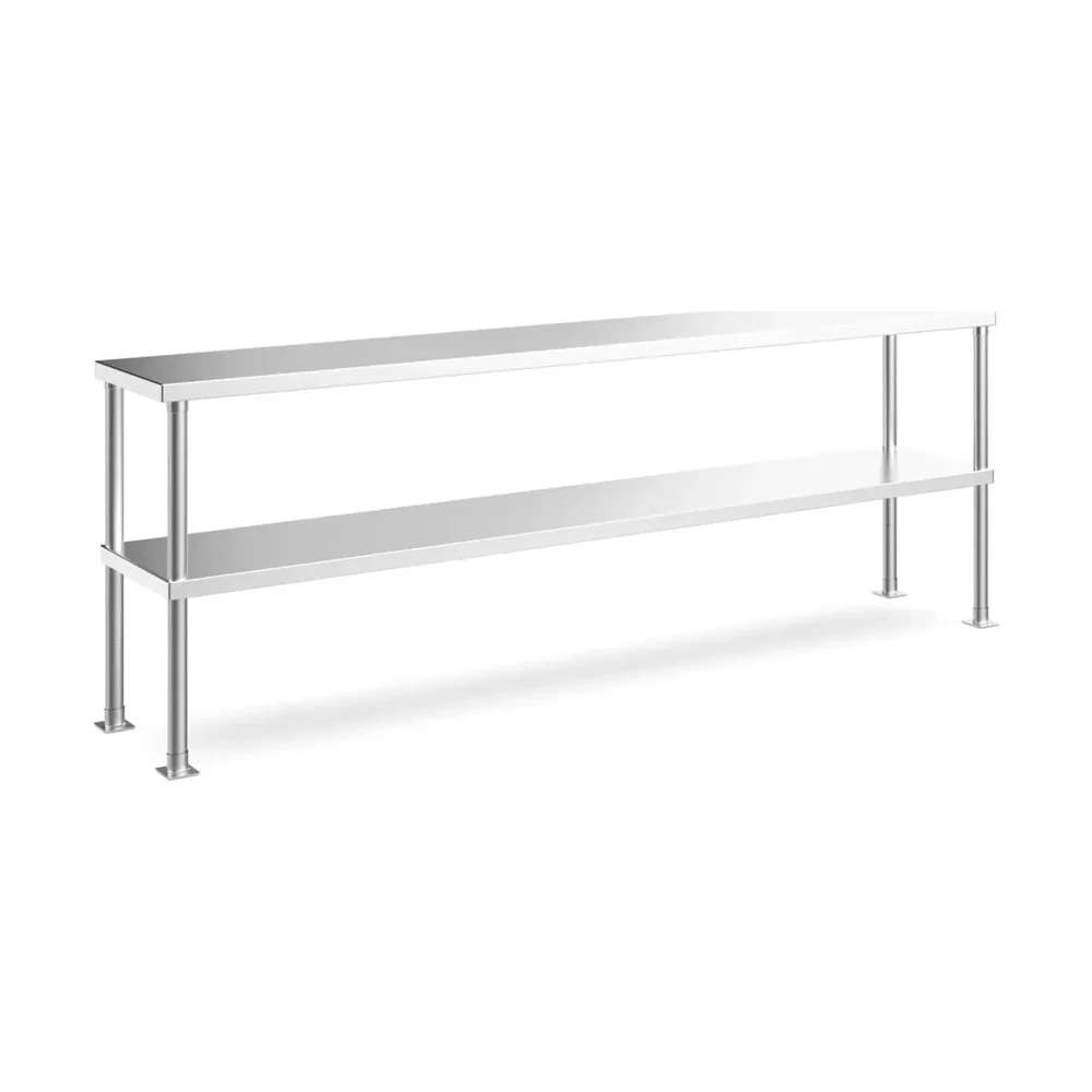 Prepline 14" x 72" x 32"H Stainless Steel Double Deck Overshelf