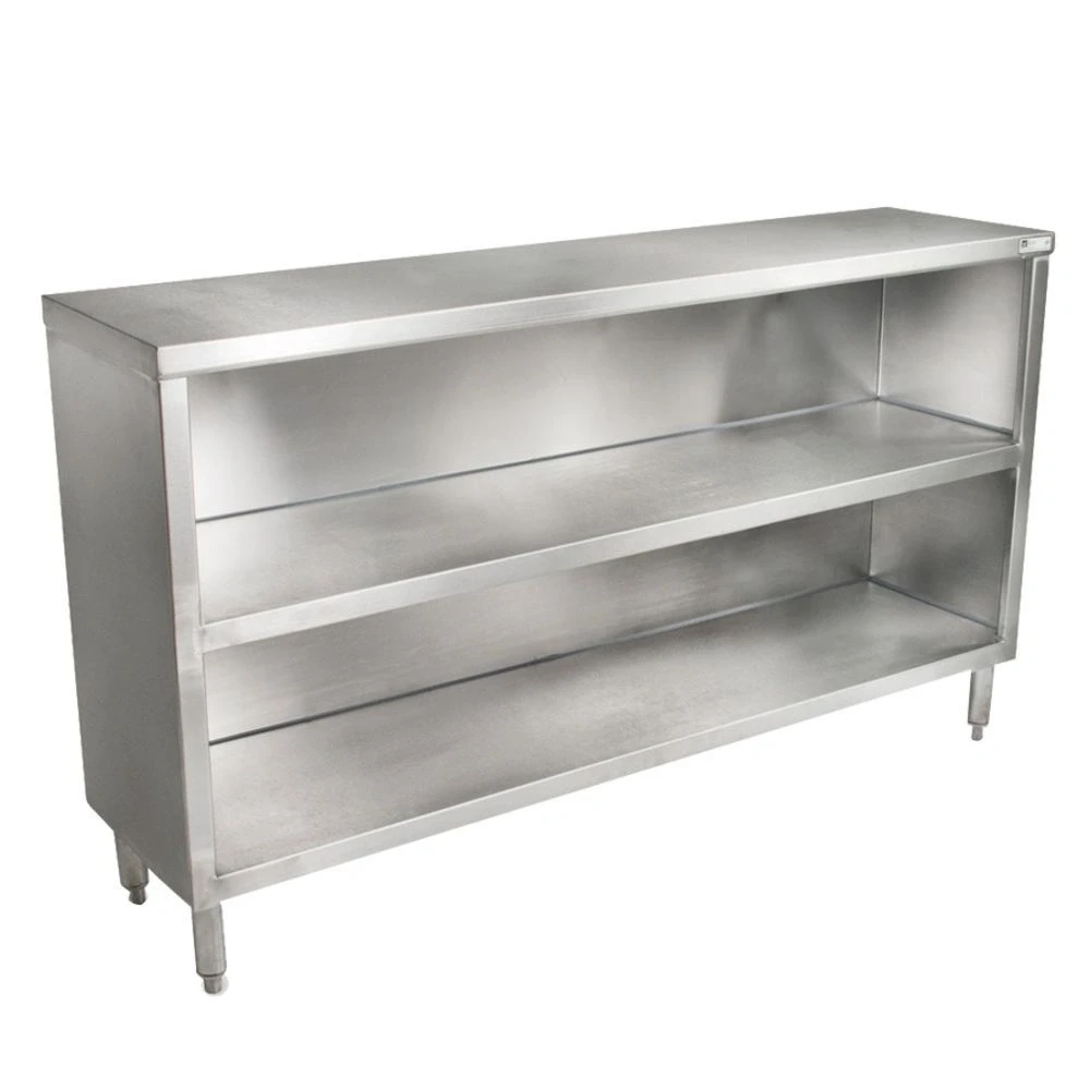 John Boos 72" Stainless Steel Open Dish Cabinet with Mid-Shelf, NSF