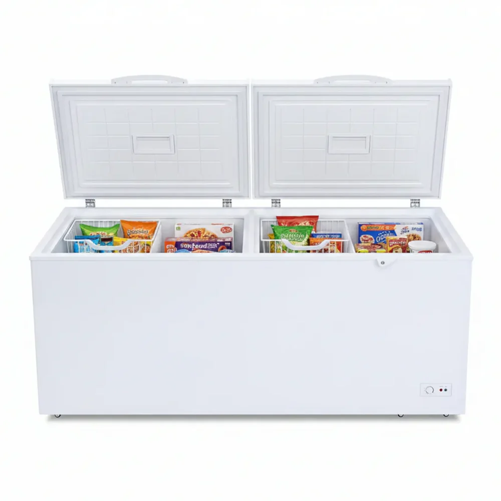 Platinum Frost Series 76" Chest Freezer, 2 Doors, Adjustable Thermostat, 20 Cu.ft, White
