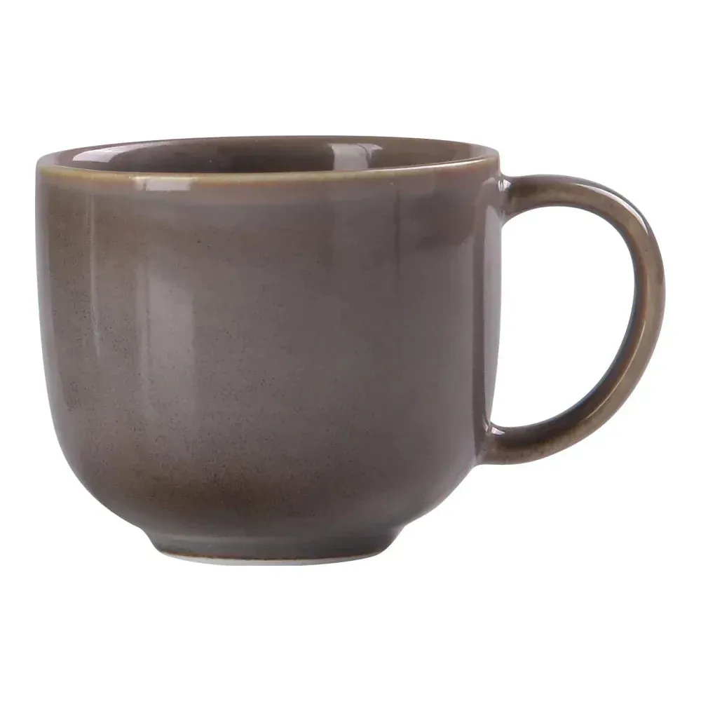Petite gray Yanco China coffee cup with curved body and matte finish, designed for espresso or cortado, ideal for cafés, catering, or home service.