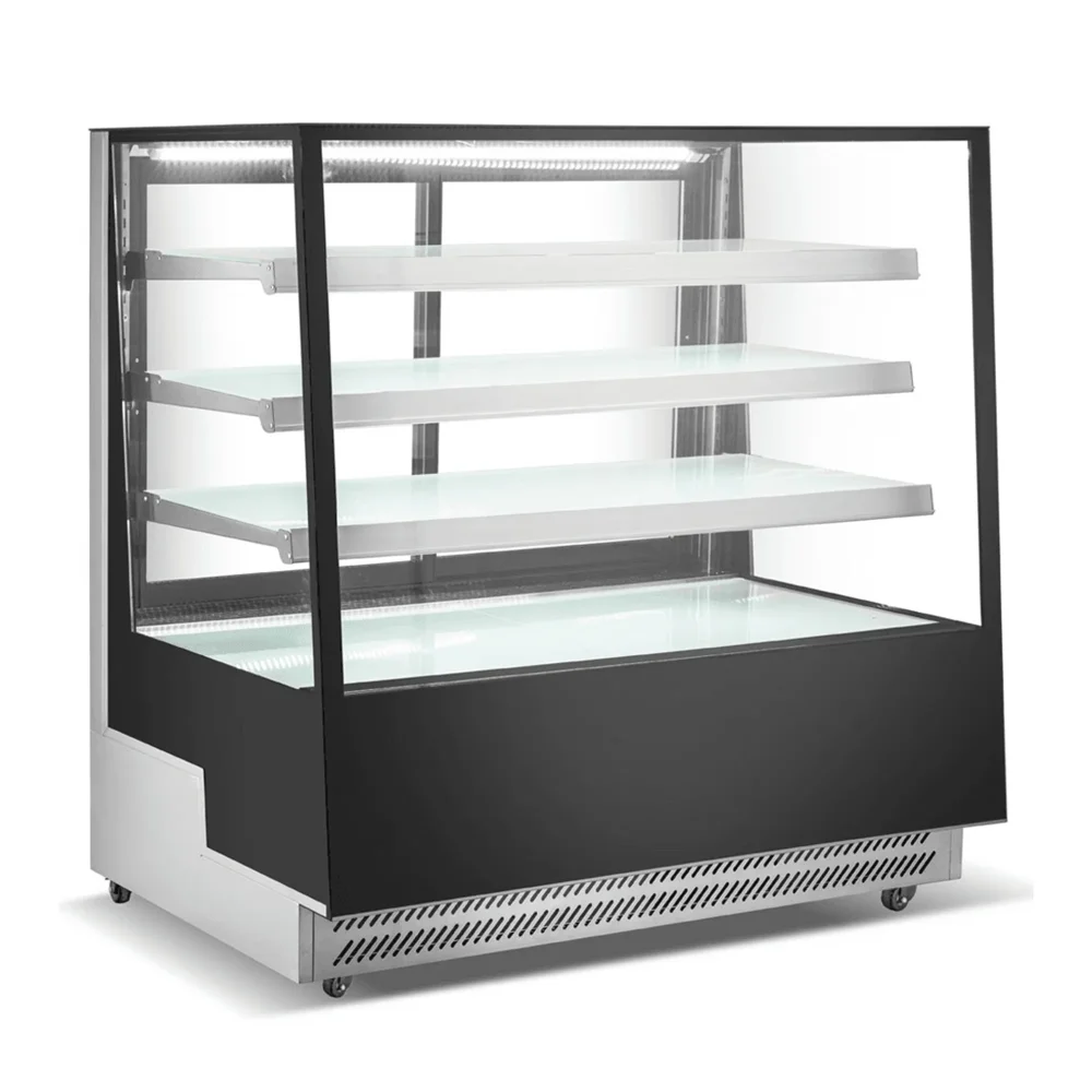 ProKitchen Series 60" Slanted Glass Bakery Display Case Refrigerator, Black, 110-120V