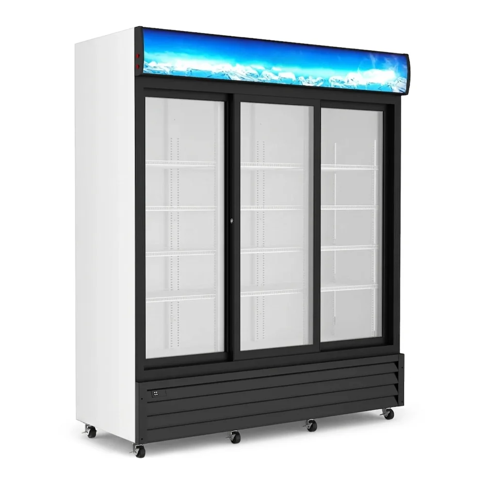 ProKitchen Series 68" Refrigerated Glass Door Merchandiser, Sliding Doors, 15 Shelves, 110v