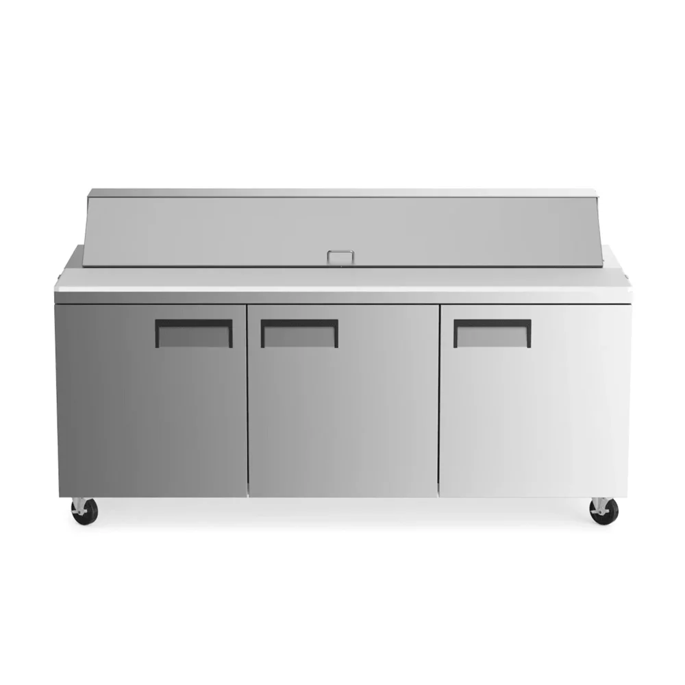 Coldline 72" Sandwich / Salad Prep Table, 3 Door, 18 Pans, Stainless Steel, 1 Year Warranty