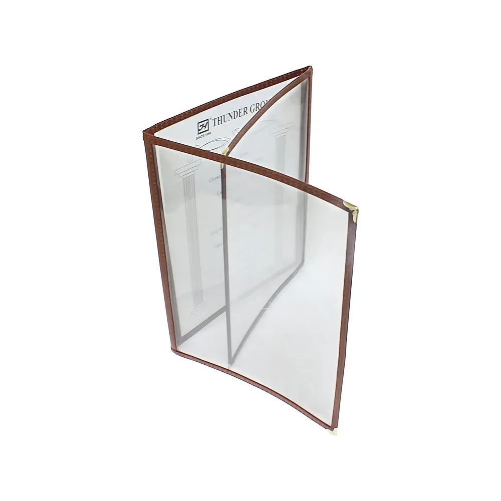 Thunder Group PLMENU-3BR 8.5" x 11" Triple Fold Menu Cover, Brown
