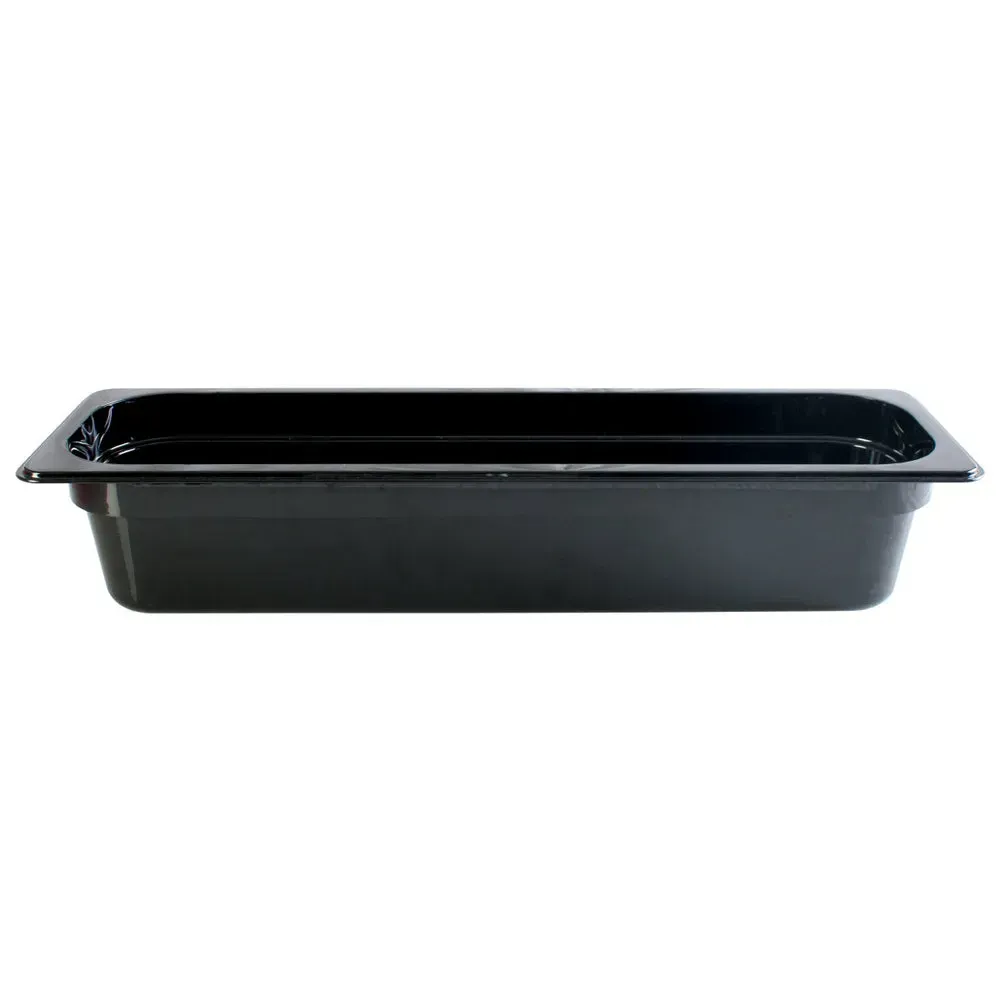 Thunder Group PLPA8124LBK 4" Half Size Long Food Pan, Polycarbonate, Black