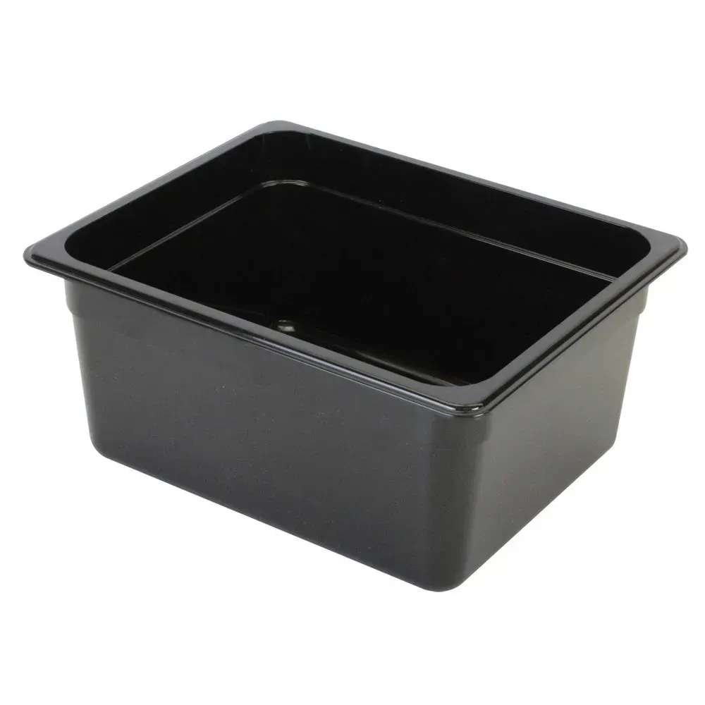 Thunder Group PLPA8126BK 6" Half Size Food Pan, Polycarbonate, Black