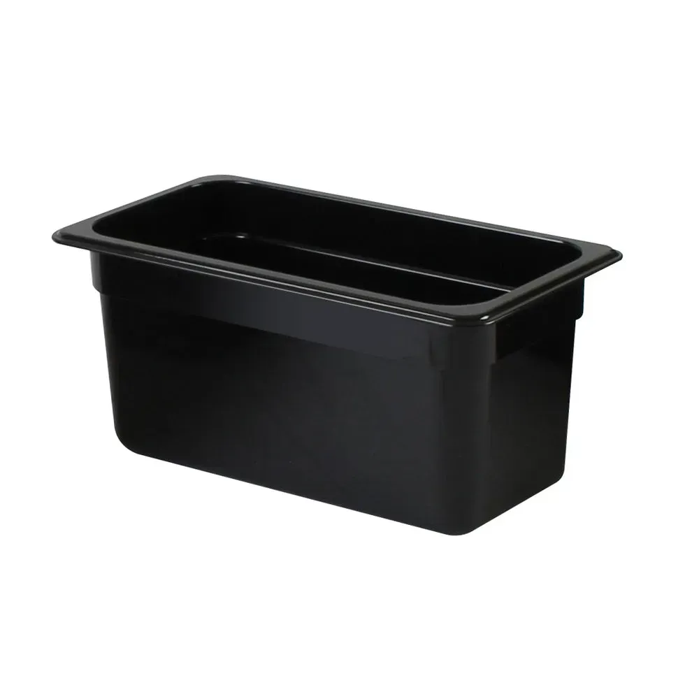 Thunder Group PLPA8136BK 6" Third Size Food Pan, Polycarbonate, Black