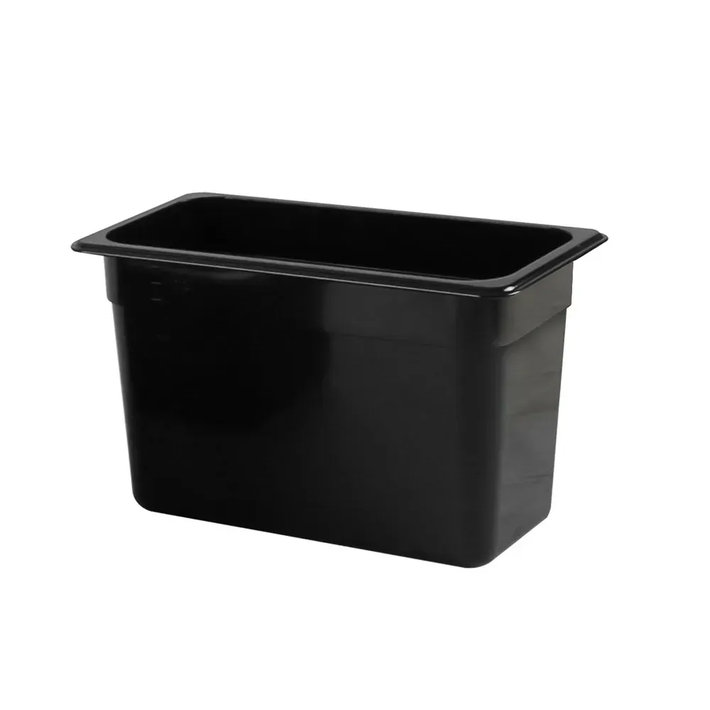 Thunder Group PLPA8138BK 8" Third Size Food Pan, Polycarbonate, Black