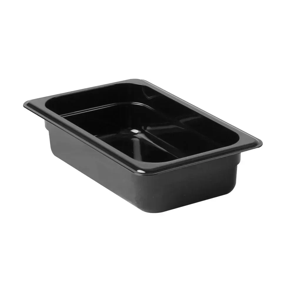 Thunder Group PLPA8142BK 2.5" Quarter Size Food Pan, Polycarbonate, Black