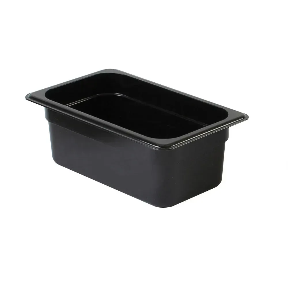 Thunder Group PLPA8144BK 2.5" Quarter Size Food Pan, Polycarbonate, Black