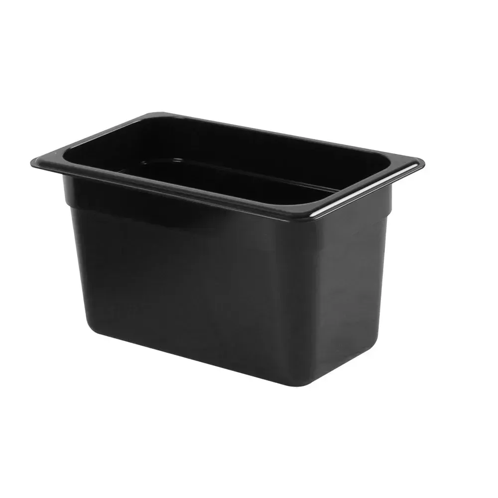 Thunder Group PLPA8146BK 6" Quarter Size Food Pan, Polycarbonate, Black