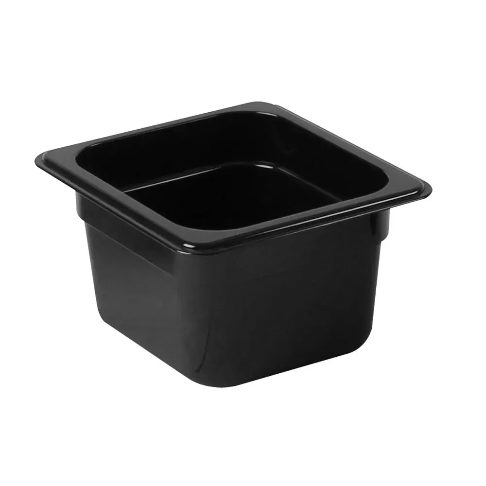 Thunder Group PLPA8164BK 4" Sixth Size Food Pan, Polycarbonate, Black