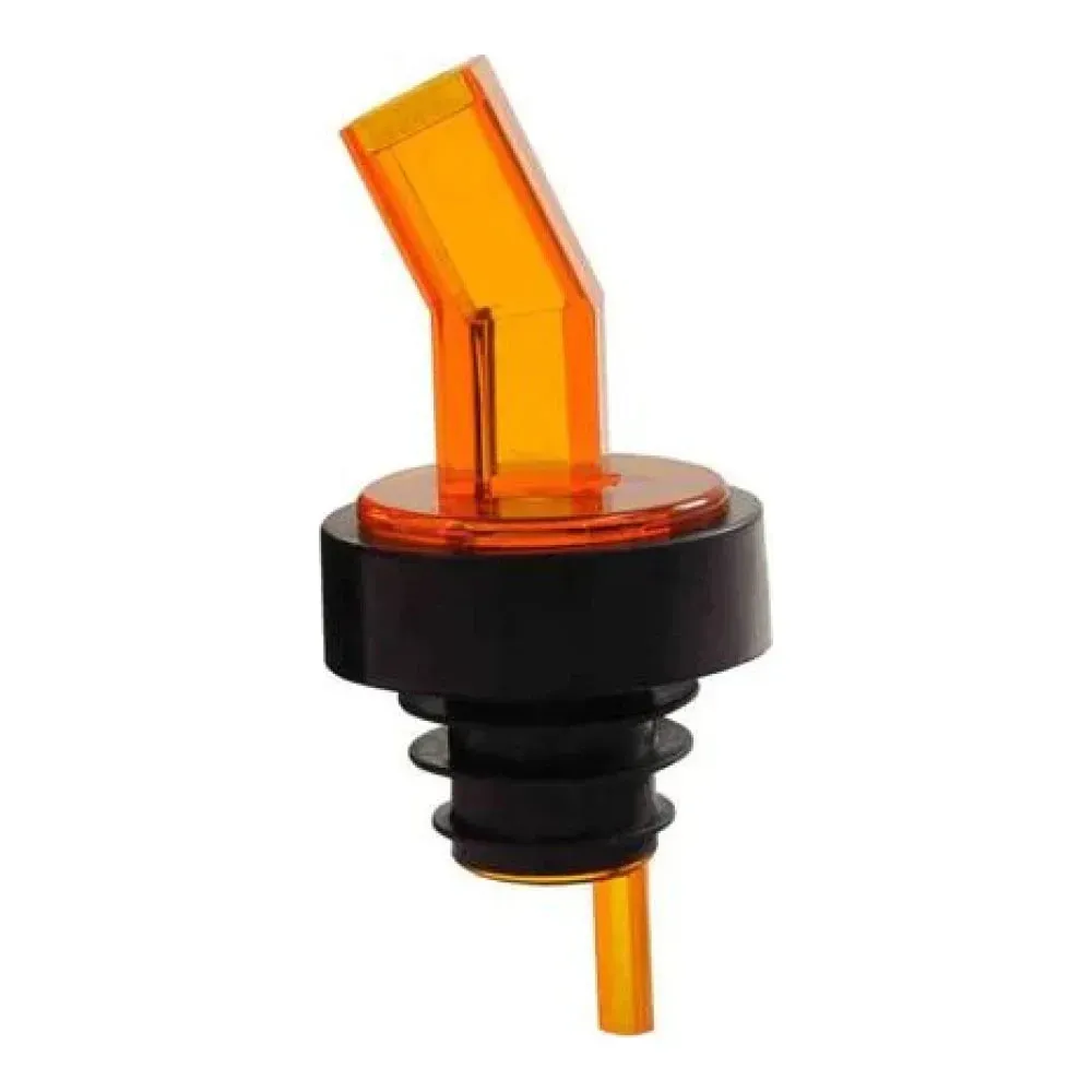 Thunder Group PLPR600RD 3.2" Free Flow Liquor Pourer with Screen For 750ml Bottle, Amber