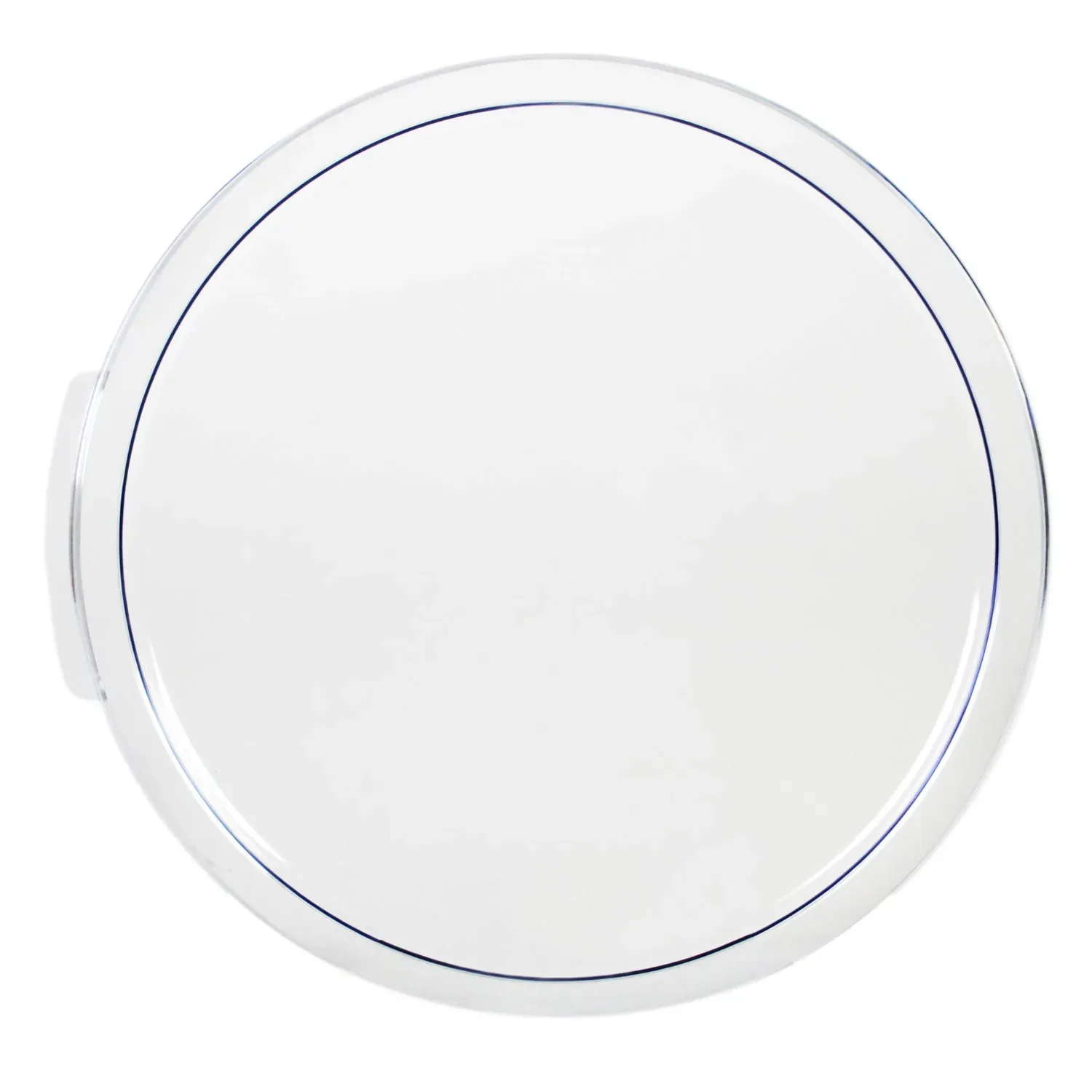 Clear polycarbonate container cover by Thunder Group, a break resistant and versatile lid for multiple quart size round containers.