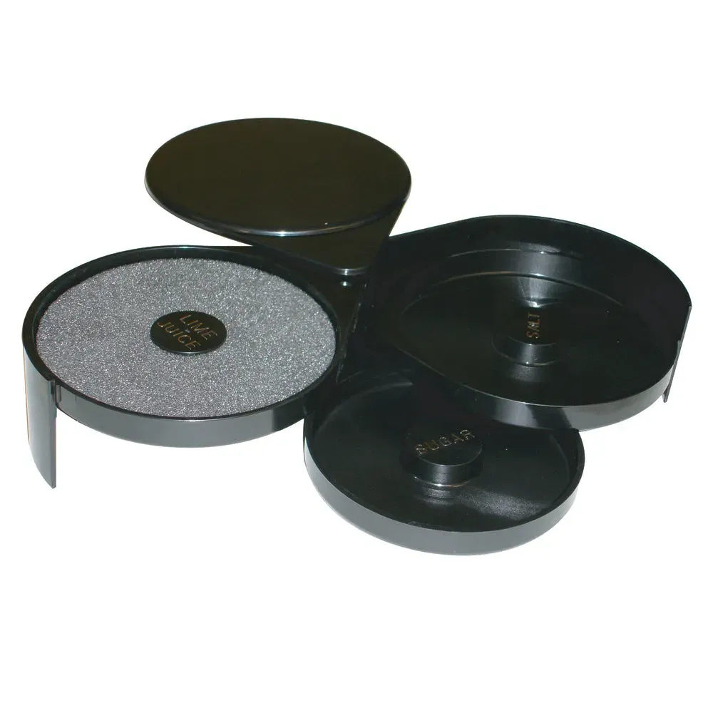 Thunder Group PLSSGR001 Acrylic Salt and Sugar Glass Rimmer With Three Swing Trays